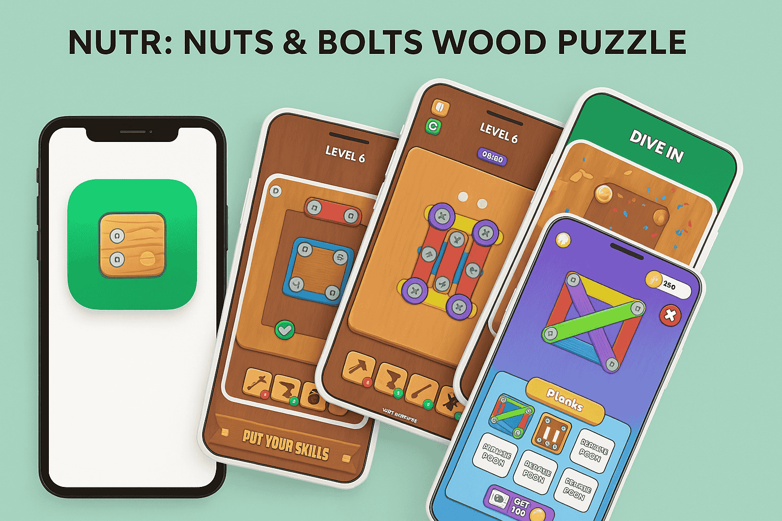NUTR: Nuts & Bolts Wood Puzzle